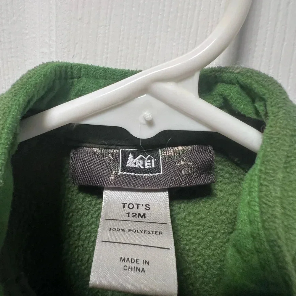 REI Green Zip Up Fleece Vest size 12 Months